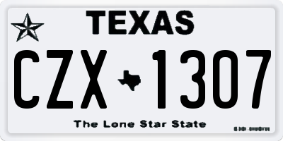 TX license plate CZX1307