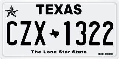 TX license plate CZX1322