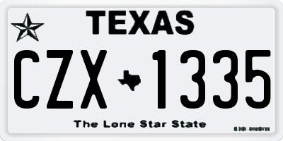 TX license plate CZX1335