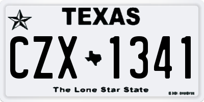 TX license plate CZX1341