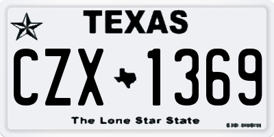 TX license plate CZX1369