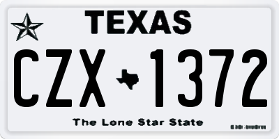 TX license plate CZX1372