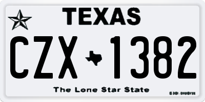 TX license plate CZX1382