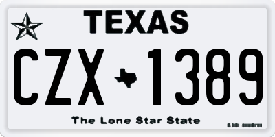 TX license plate CZX1389