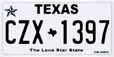 TX license plate CZX1397