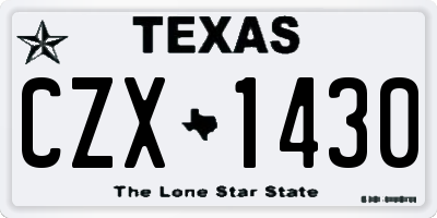 TX license plate CZX1430