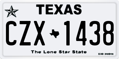 TX license plate CZX1438