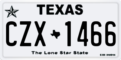 TX license plate CZX1466