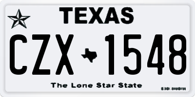TX license plate CZX1548