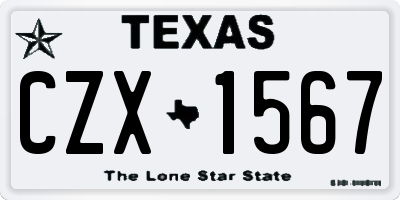 TX license plate CZX1567