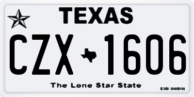 TX license plate CZX1606