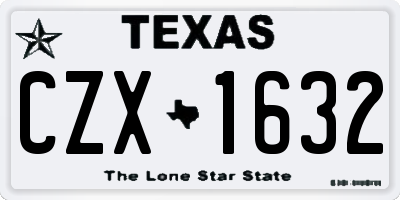 TX license plate CZX1632