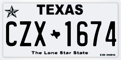 TX license plate CZX1674
