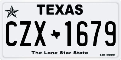 TX license plate CZX1679