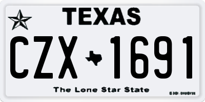TX license plate CZX1691