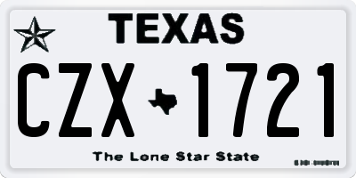 TX license plate CZX1721
