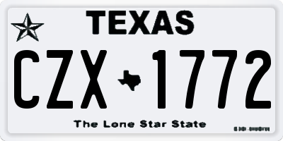 TX license plate CZX1772