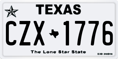 TX license plate CZX1776