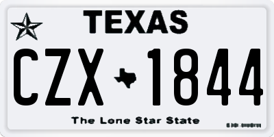 TX license plate CZX1844