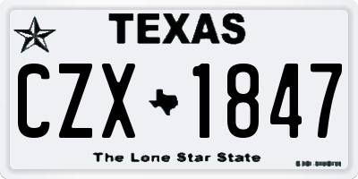 TX license plate CZX1847