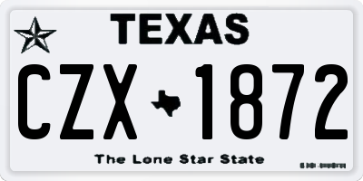 TX license plate CZX1872