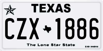 TX license plate CZX1886