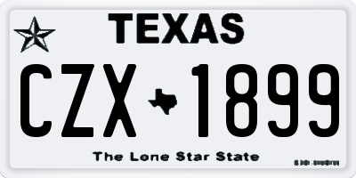 TX license plate CZX1899