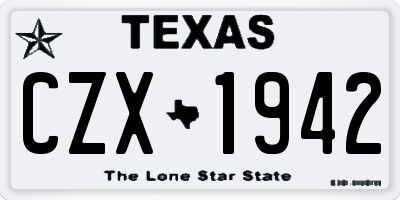 TX license plate CZX1942