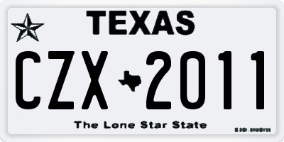 TX license plate CZX2011