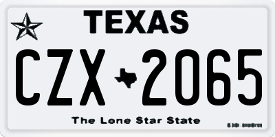 TX license plate CZX2065