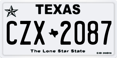 TX license plate CZX2087