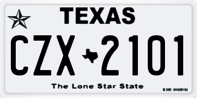 TX license plate CZX2101
