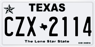 TX license plate CZX2114