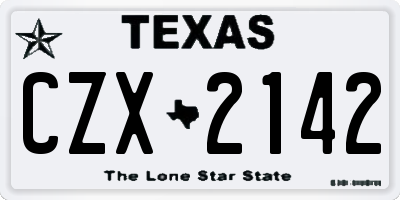 TX license plate CZX2142