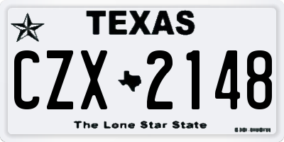 TX license plate CZX2148