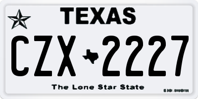 TX license plate CZX2227