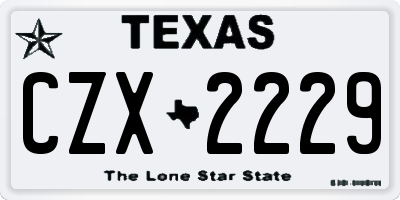 TX license plate CZX2229