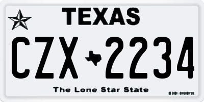 TX license plate CZX2234