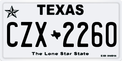 TX license plate CZX2260