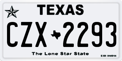 TX license plate CZX2293