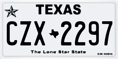 TX license plate CZX2297
