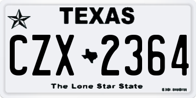 TX license plate CZX2364