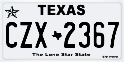 TX license plate CZX2367