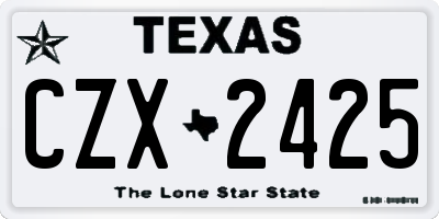 TX license plate CZX2425