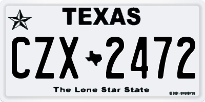 TX license plate CZX2472