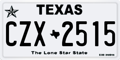 TX license plate CZX2515