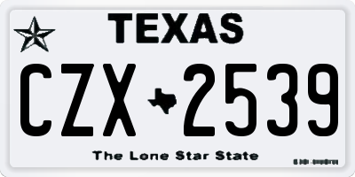 TX license plate CZX2539
