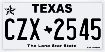 TX license plate CZX2545