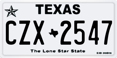 TX license plate CZX2547
