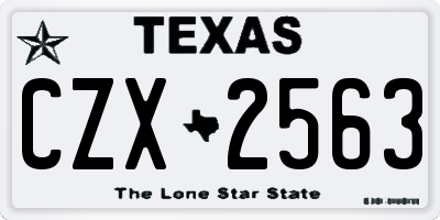 TX license plate CZX2563